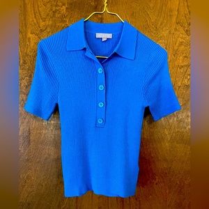 J. Crew TENCEL™ lyocell-blend blue short-sleeve polo shirt
